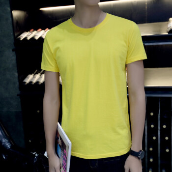 尊尚鸟（ZunshangniaO） 短袖 男士T恤 圆领宽松款短袖黄色 