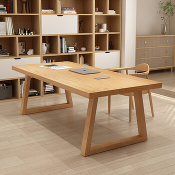 殿下(dianxia)客厅实木大书桌家用办公电脑桌书房书法桌一家阅读