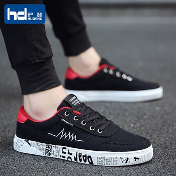 户登（HUDENG）板鞋1710黑红 39