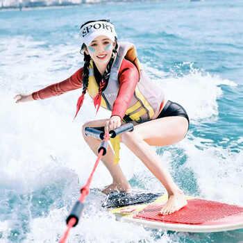 KLeYOU 成人儿童救生衣专业级大浮力背心钓鱼冲浪摩托艇桨板救援装备 黄灰色 S(建议150-160cm/45-55kg)