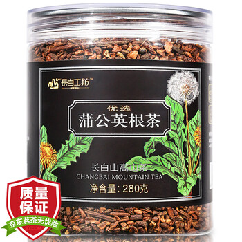 长白工坊 蒲公英茶 长白山优选蒲公英根茶 花茶 婆婆丁茶 花草茶 280g/罐