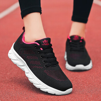 足力健运动鞋女鞋春夏闰月网面中老年妈妈跑步防滑软底老人健步鞋 黑