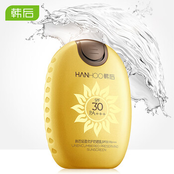 韩后(Hanhoo)轻盈优护防晒乳81g SPF30PA+++云*轻盈优护（男女防晒隔离乳紫外线润肤保湿霜户外防晒太阳蛋）