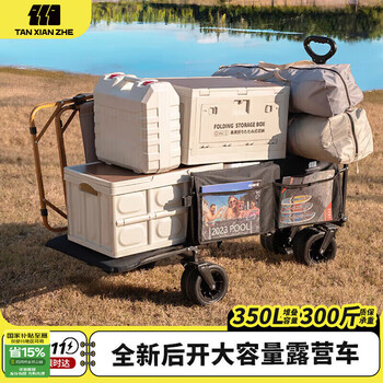 TANXIANZHE探险者露营推车户外装备折叠小推车后开款儿童可躺小拖车小拉车