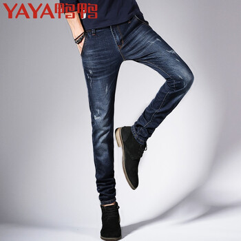 鸭鸭（yaya） 修身裤 商务休闲 男士牛仔裤