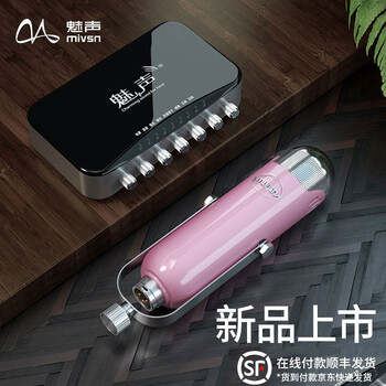 魅声 T6-V2 悬挂式 麦克风 粉红圣诞