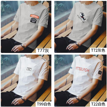 鳄鱼恤（CROCODILE） 短袖 男士T恤 T22白+T72灰+T99白+T77灰 