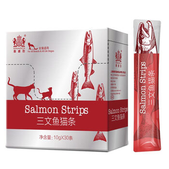 耐威克猫零食 三文鱼猫条10g*30支 妙鲜猫湿粮包