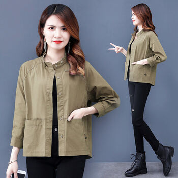 御仕达早春今年流行外套女装年新款春秋装夹克韩版小个子短款上衣