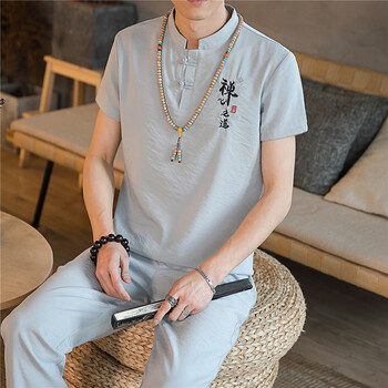 花花公子（PLAYBOY） 短袖 男士T恤 TZ007灰绿 