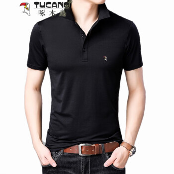 啄木鸟（TUCANO） 短袖 男士T恤 黑色601T0107 
