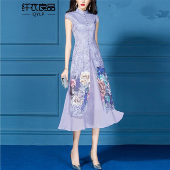 纤衣良品（QIAN YI LIANG PIN） 大花 立体装饰 连衣裙
