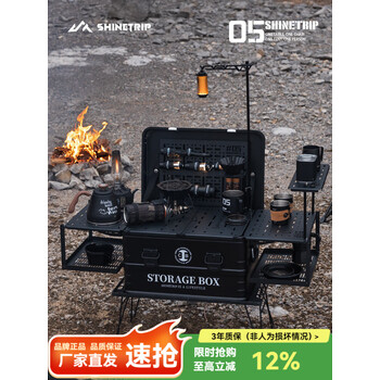 山趣（ShineTrip）户外05咖啡箱露营野炊配件IGT模块模组灯架多功能拓展单元板 大号咖啡箱套装-05款-含箱