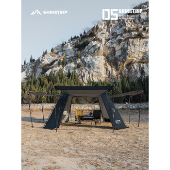 山趣（ShineTrip）自动速开天幕帐篷户外拉链款穹顶蛋壳露营防雨防晒大遮阳棚 自动穹顶天幕+网纱*2-风隐绿