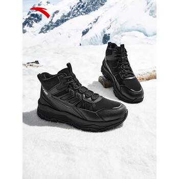 安踏（ANTA）探界SE丨户外加绒保暖高帮棉鞋男2025冬季新款加厚运动鞋男鞋 基础黑-4 42 (260mm)