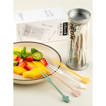 onlycook一次性水果叉甜品叉水果签 蛋糕叉子食品级家用-36支