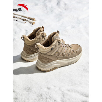 安踏（ANTA）探界2丨加厚加绒保暖棉鞋男2025冬季新款高帮户外休闲鞋男鞋 夏洛灰/生木色-1 42 (男8.5)