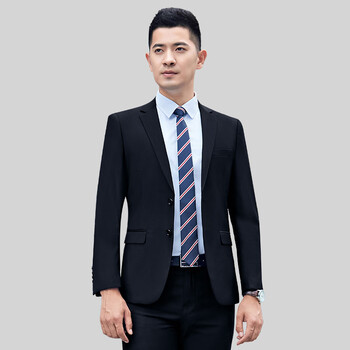 hobored西服套装男西装男次日达修身商务正装大学生西装三件套上班