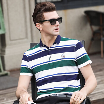 灰蓝泊格 短袖 男士T恤 3305绿色 