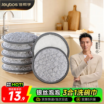 佳帮手家用洗碗布厨房海绵百洁布5只钢丝球强力擦碗刷锅神器银丝抹布