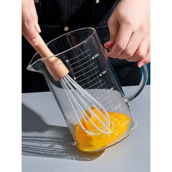 onlycook 高硼硅玻璃杯量杯刻度杯 烘焙工具牛奶杯耐高温透明玻璃杯1000ml