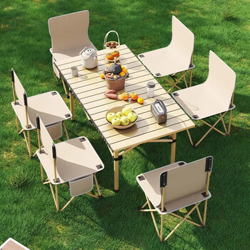 iGear折叠桌蛋卷桌户外露营旅行轻量便携野外餐桌 原木色