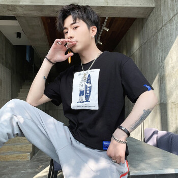 袋鼠（DaiShu） 短袖 男士T恤 9169黑色 
