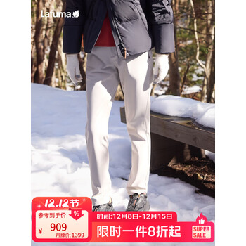 LAFUMA乐飞叶户外防泼水软壳裤 秋冬磨毛徒步登山休闲长裤女士LFPA5DL60 玛瑙灰GE M (38)165/70A