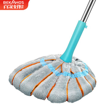 百家好世棉线拖把55cm1布拧水必卡锁免手洗家用一拖净吸水墩布拖布