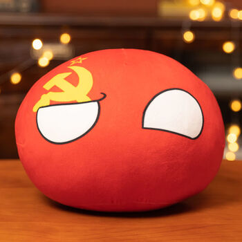 弗贝妮 波兰球抱枕 波兰球抱枕可爱二次元国家球cos抱枕公仔玩偶 苏联
