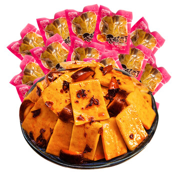 香香嘴香菇豆干 麻辣味零食散装豆腐干 四川休闲小吃豆腐干500g