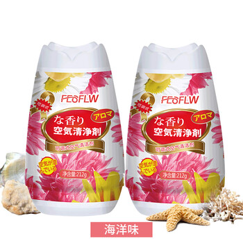 二月花 除甲醛固体空气清新剂212g*2海洋香型香膏除臭香薰去除异味家用卫生间厕所卧室汽车空气净化清新剂