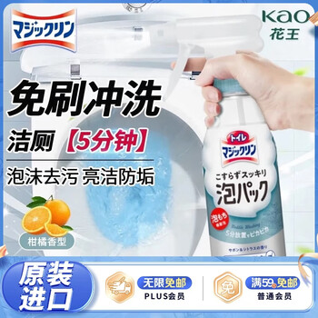 花王（KAO）免刷洗洁厕喷雾300ml 泡沫去污除臭味洁厕灵清洗液厕所马桶清洁剂