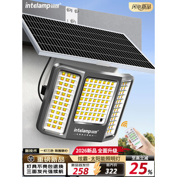 颖朗太阳能户外照明灯庭院灯新农村家用路灯大功率超亮led防水投光灯