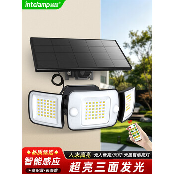 颖朗太阳能感应灯室外庭院灯农村led照明家用户外防水灯别墅大门壁灯