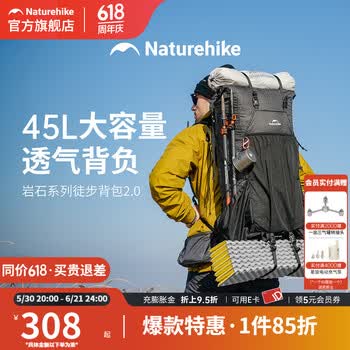 Naturehike挪客岩石户外登山包徒步露营双肩背包大容量男旅行轻量登山装备 桦木白/30L/ M