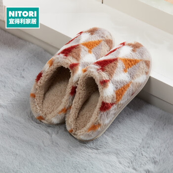 NITORI宜得利家居 秋冬室内拖鞋男女通用抗菌拖鞋NW菱形 TR2501 RE 39-40