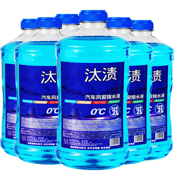 汰渍tzq001 汰渍祛虫胶树胶汽车玻璃水0度2l 6瓶四季通用抗静电去油膜防冻汽车摩托车用品挡风玻璃拨水液