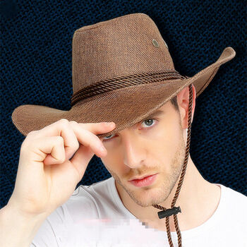 西部牛仔帽男大沿遮阳凉帽牛仔帽男士夏天防晒户外太阳百搭夏出游钓鱼