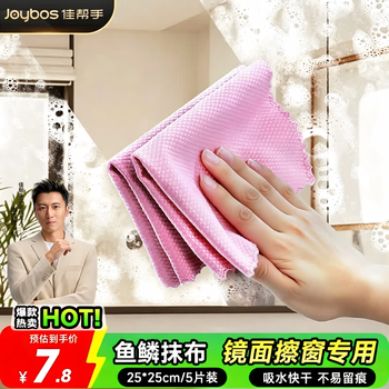 佳帮手鱼鳞抹布25*25cm*5片干湿两用擦玻璃镜面杯子家用吸水百洁布