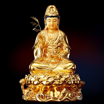 吉祥缘唐体观音佛像释迦牟尼佛像地藏王菩萨像家用娑婆三圣摆件16英寸