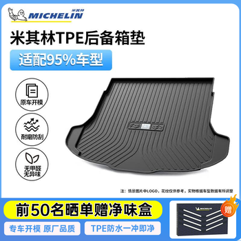 米其林（MICHELIN）TPE后备箱垫特斯拉大众奥迪q5l宝马X3别克沃尔沃丰田本田后备箱垫 黑色TPE高边后备箱垫 专车定制 【下单需备注车型年款】