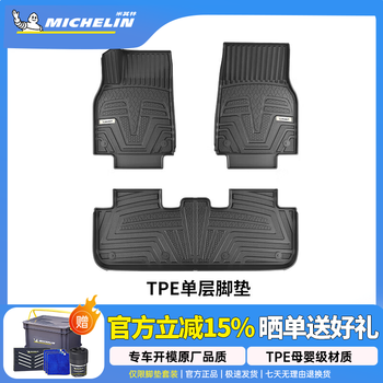 米其林（MICHELIN）tpe汽车脚垫特斯拉宝马奥迪A6L大众帕萨特问界理想i6本田丰田 五座 TPE单层脚垫 下单请备注车型年份