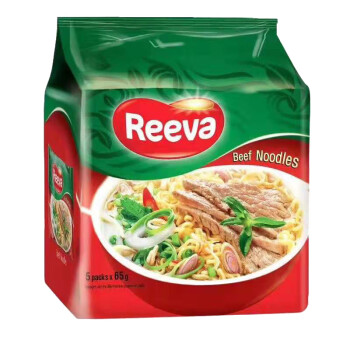 越南进口 阮婆婆（Reeva) 方便面速食面 牛肉味泡面 325g（65g*5包入）