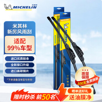 米其林（MICHELIN）无骨雨刮器适用大众奥迪宝马丰田本田厉风系列雨刷静音胶条雨刮片 奇瑞车系【拍下备注车型+年份】