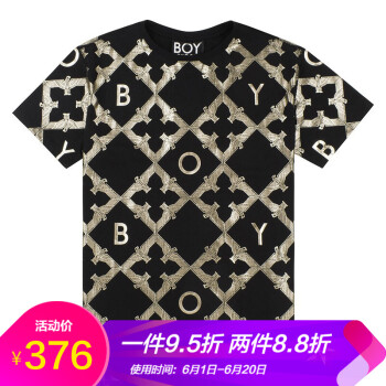 boy london 短袖 男士T恤 Black/Gold 