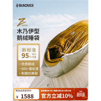 黑冰（BLACKICE）Z系列轻量木乃伊式鹅绒羽绒睡袋露营睡袋Z400（新标准）/灰色/L