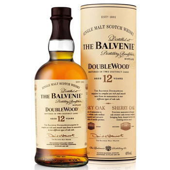 【JD超市】英国原瓶进口洋酒 百富The Balvenie 单一麦芽 苏格兰威士忌 12年陈酿双桶 700ml 单瓶礼盒装