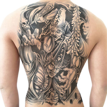 纹身贴洗不掉满背后背纹身贴防水男女大图鲤鱼锦鲤仿真刺青花臂贴 11