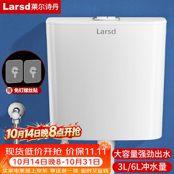莱尔诗丹（Larsd）蹲便器水箱马桶水箱冲便器 蹲坑冲水箱双按大冲力蹲厕水箱SX-001